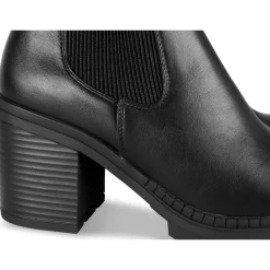 Bottines NOIR Femme Motif Uni A Enfiler