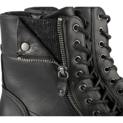 Bottines NOIR Femme Motif Uni Lacets