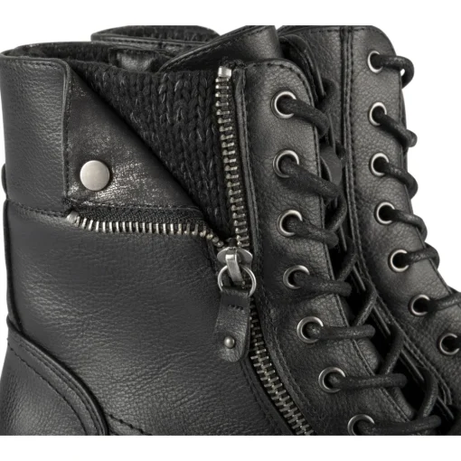 Bottines NOIR Femme Motif Uni Lacets