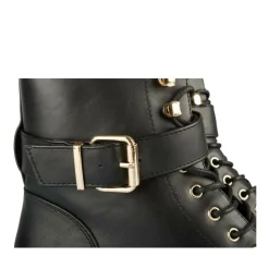 Bottines NOIR Femme Motif Uni Lacets