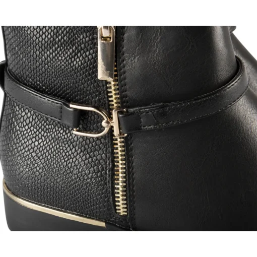 Bottines NOIR Femme Motif Uni Fermeture éclair