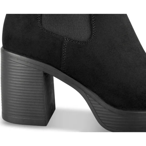 Bottines NOIR Femme Motif Uni Elastique