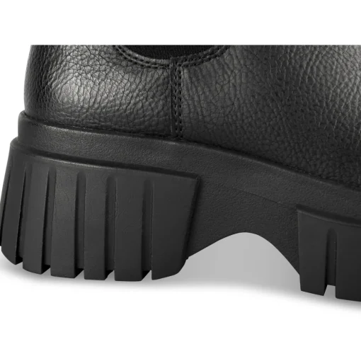 Bottines NOIR Femme Motif Uni Elastique