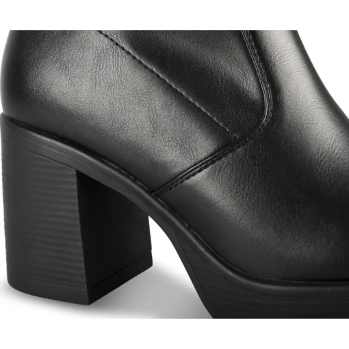 Bottines NOIR Femme Motif Uni Fermeture éclair