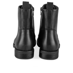 Bottines NOIR Femme Motif Uni Lacets