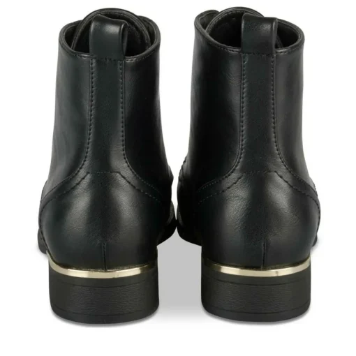 Bottines NOIR Femme Motif Uni Lacets