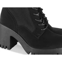 Bottines NOIR Femme Motif Uni Lacets