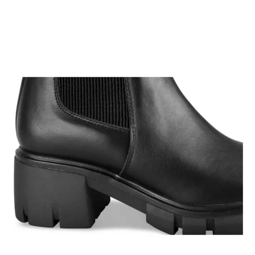 Bottines NOIR Femme Motif Uni Elastique