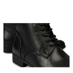Bottines NOIR Femme Motif Uni Lacets