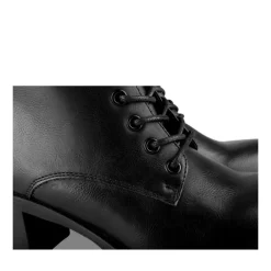 Bottines NOIR Femme Motif Uni Lacets