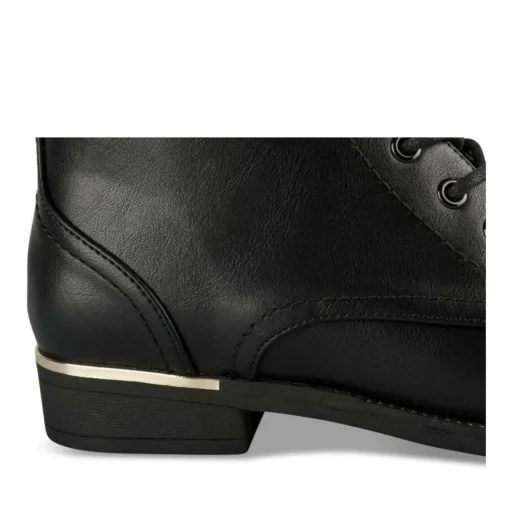 Bottines NOIR Femme Motif Uni Lacets
