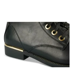 Bottines NOIR Femme Motif Uni Lacets