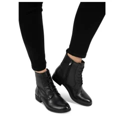 Bottines NOIR Femme Motif Uni Lacets