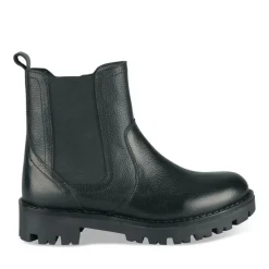 Bottines NOIR Fille CUIR Motif Uni Fermeture éclair