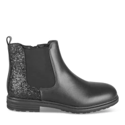 Bottines NOIR Fille CUIR Motif Uni Fermeture éclair