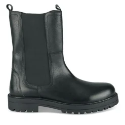 Bottines NOIR Fille CUIR Motif Uni Fermeture éclair