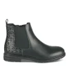 Bottines NOIR Fille CUIR Motif Uni Fermeture éclair
