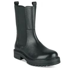 Bottines NOIR Fille CUIR Motif Uni Fermeture éclair
