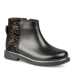 Bottines NOIR Fille CUIR Motif Uni Fermeture éclair