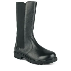 Bottines NOIR Fille CUIR Motif Uni Fermeture éclair