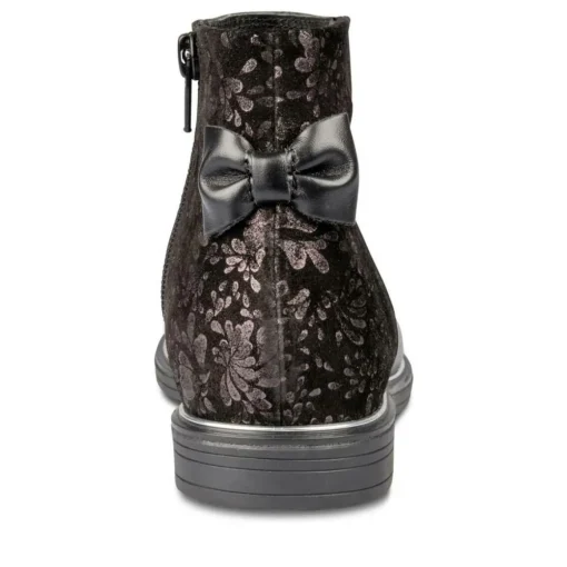 Bottines NOIR Fille CUIR Motif Uni Lacets