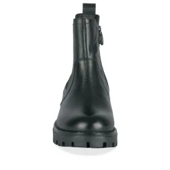 Bottines NOIR Fille CUIR Motif Uni Fermeture éclair