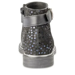 Bottines NOIR Fille CUIR Motif Uni Fermeture éclair