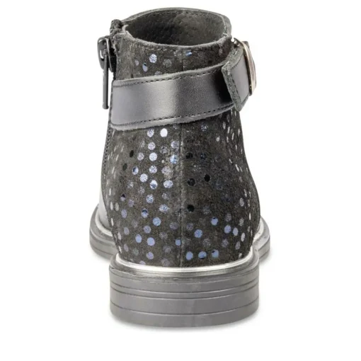 Bottines NOIR Fille CUIR Motif Uni Fermeture éclair
