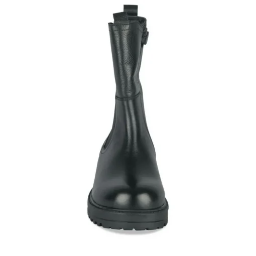 Bottines NOIR Fille CUIR Motif Uni Fermeture éclair
