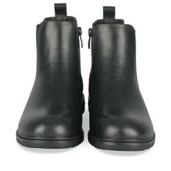 Bottines NOIR Fille CUIR Motif Uni Fermeture éclair