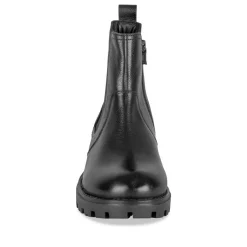 Bottines NOIR Fille CUIR Motif Uni Fermeture éclair