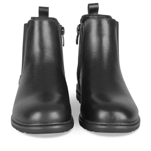 Bottines NOIR Fille CUIR Motif Uni Fermeture éclair