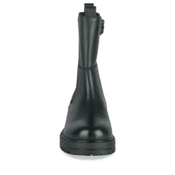 Bottines NOIR Fille CUIR Motif Uni Fermeture éclair