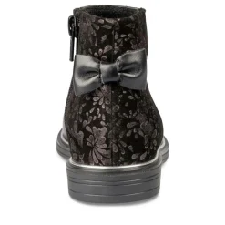Bottines NOIR Fille CUIR Motif Uni Fermeture éclair