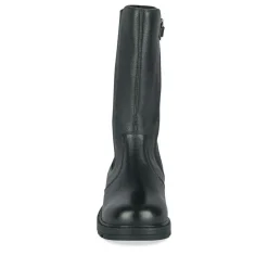 Bottines NOIR Fille CUIR Motif Uni Fermeture éclair
