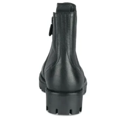 Bottines NOIR Fille CUIR Motif Uni Fermeture éclair