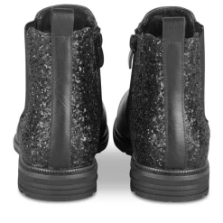 Bottines NOIR Fille CUIR Motif Uni Fermeture éclair