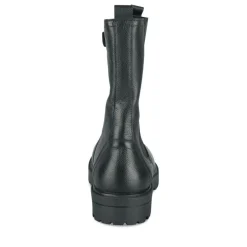 Bottines NOIR Fille CUIR Motif Uni Fermeture éclair