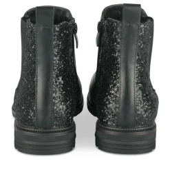 Bottines NOIR Fille CUIR Motif Uni Fermeture éclair