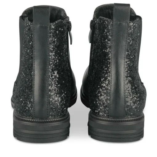 Bottines NOIR Fille CUIR Motif Uni Fermeture éclair