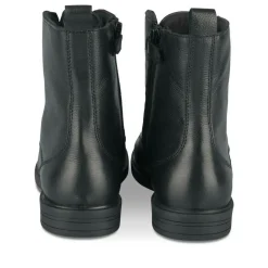 Bottines NOIR Fille CUIR Motif Uni Lacets