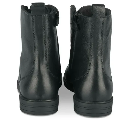Bottines NOIR Fille CUIR Motif Uni Lacets