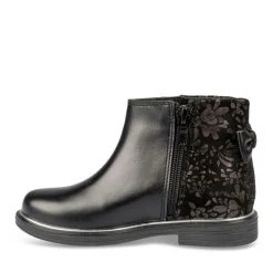 Bottines NOIR Fille CUIR Motif Uni Fermeture éclair