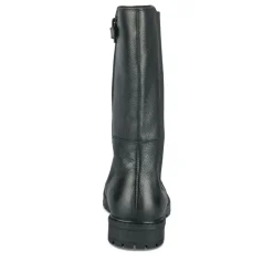 Bottines NOIR Fille CUIR Motif Uni Fermeture éclair
