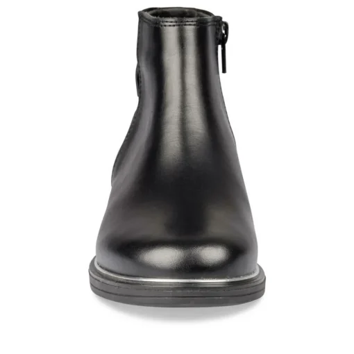 Bottines NOIR Fille CUIR Motif Uni Lacets