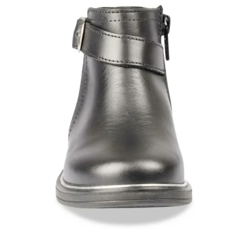 Bottines NOIR Fille CUIR Motif Uni Fermeture éclair