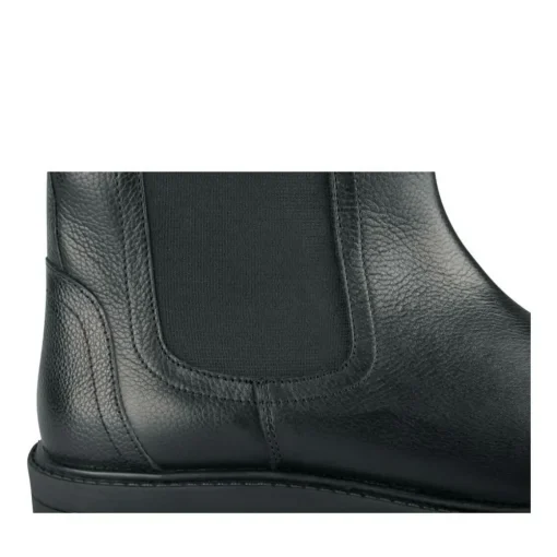 Bottines NOIR Fille CUIR Motif Uni Fermeture éclair