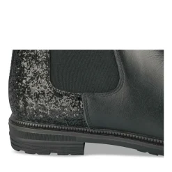 Bottines NOIR Fille CUIR Motif Uni Fermeture éclair