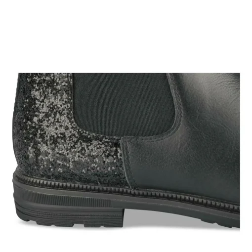 Bottines NOIR Fille CUIR Motif Uni Fermeture éclair