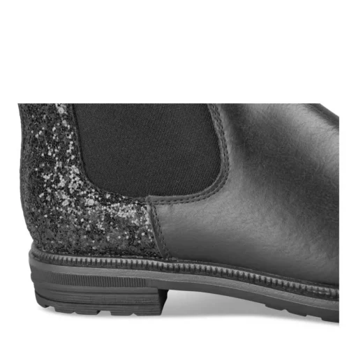 Bottines NOIR Fille CUIR Motif Uni Fermeture éclair